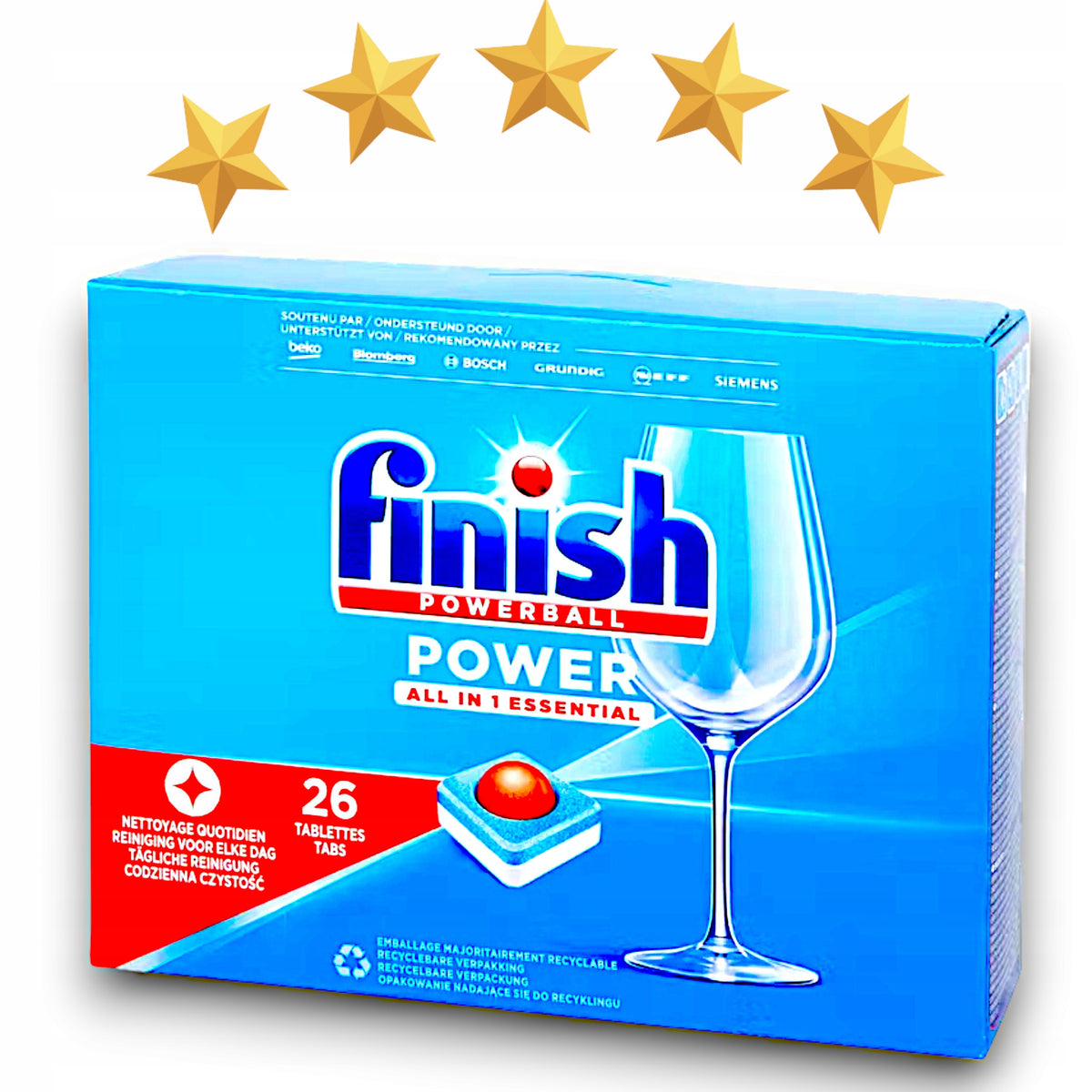 Dishwasher Tablets 3in1 26PCS Finish Powerball Essential