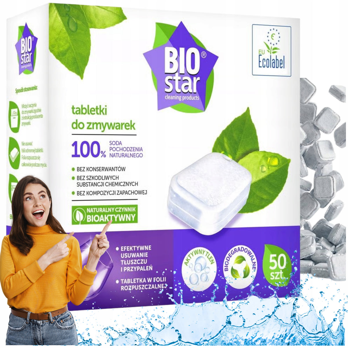 Dishwasher Tablets Biostar Sodium Organic All In One 50 pcs x2 Manufacturer code 5900498026986