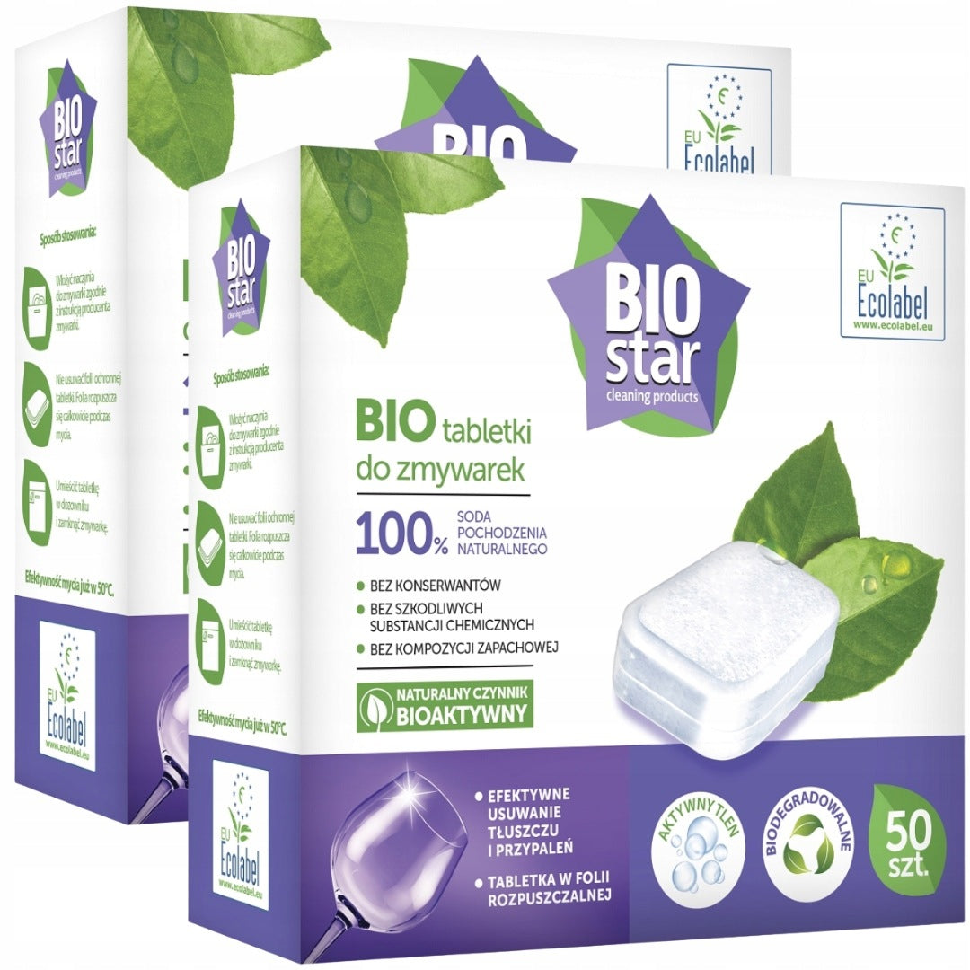 Dishwasher Tablets Biostar Sodium Organic All In One 50 pcs x2