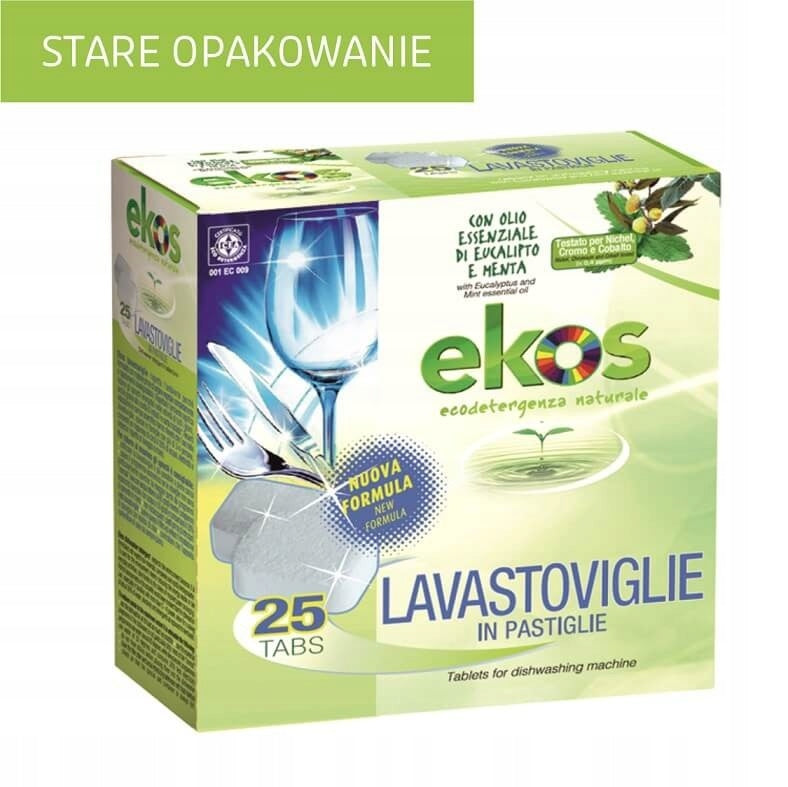 Dishwasher Tablets EKOS Eco-Friendly Effective Efficient Vegan 25 Pieces Packaging status original