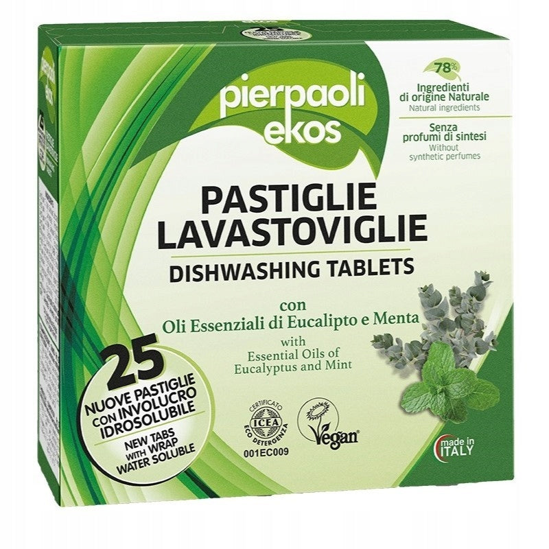 Dishwasher Tablets EKOS Eco-Friendly Effective Efficient Vegan 25 Pieces
