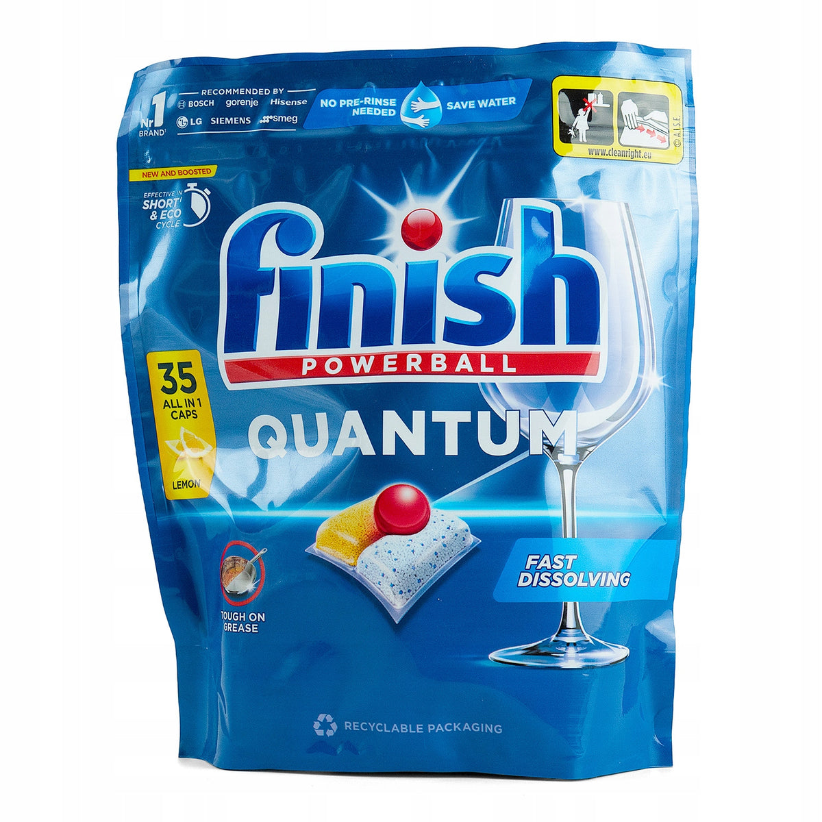 Dishwasher Tablets FINISH PowerBall Quantum All in One Lemon 35 pcs