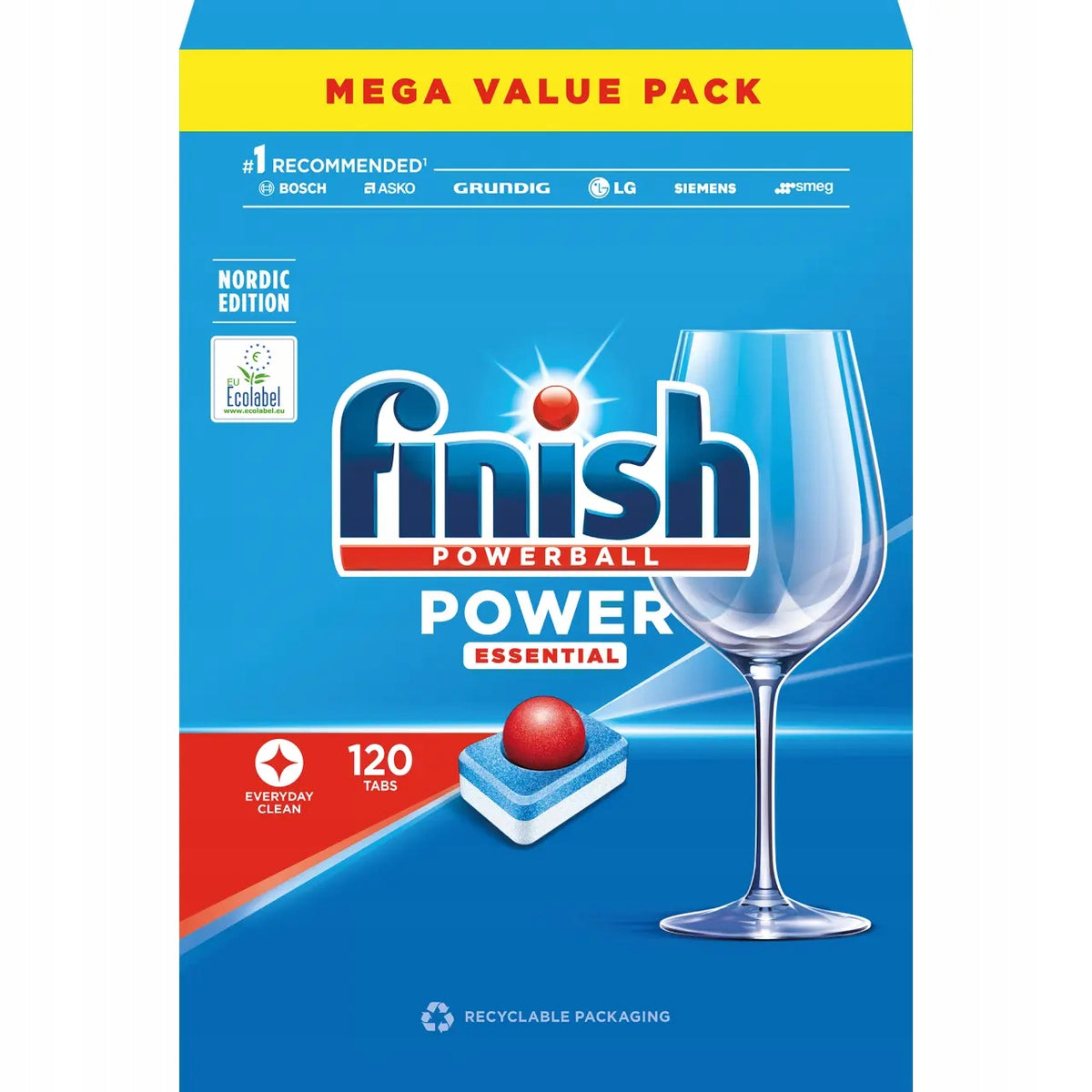 Dishwasher Tablets Finish Powerball Essential 120 Pack