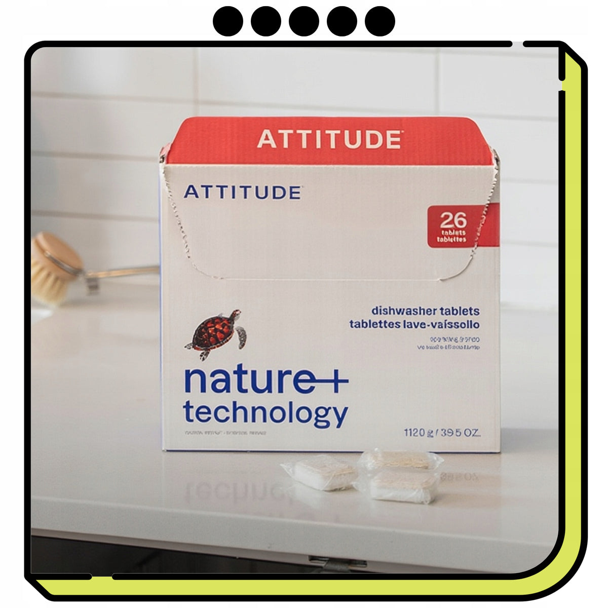 Dishwasher Tablets Organic ATTITUDE 26pcs Phosphate Free Manufacturer code ATT02282