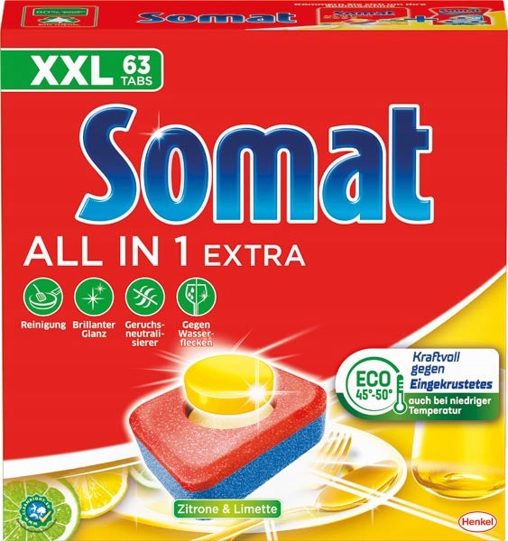 Dishwasher Tablets Somat all in 1 Lemon 63 pcs