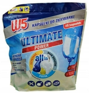 Dishwasher Tablets W5 Ultimate Power Allin1 40pcs