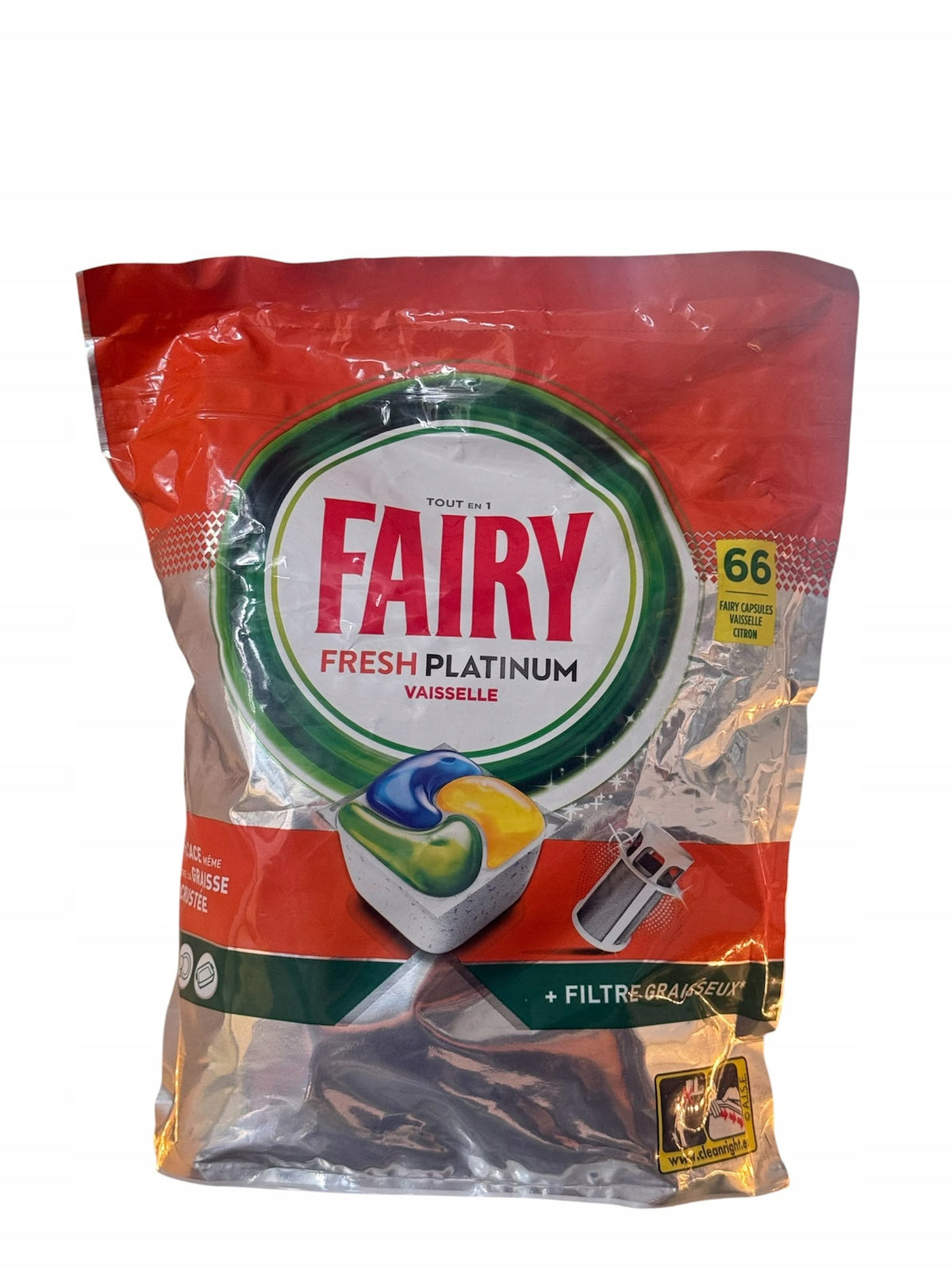 Dishwasher capsules Fairy All in One lemon 66 pcs.