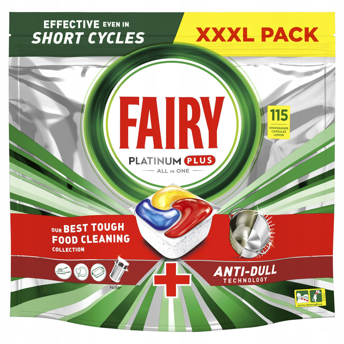 Dishwasher capsules Fairy Platinum Plus All In One Lemon 115 pcs.
