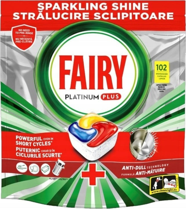 Dishwasher capsules Fairy Platinum Plus All In One Lemon 204pcs. Manufacturer code 8700216859912