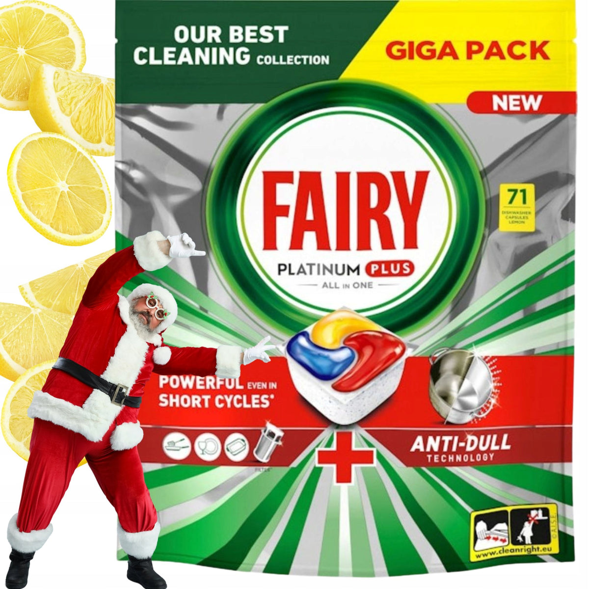 Dishwasher capsules Fairy Platinum Plus and All In One 71 pcs. Packaging status original