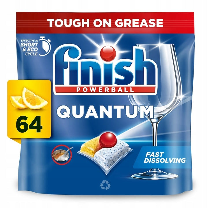 Dishwasher capsules tablets Finish Quantum All-in-1 lemon 64 pcs.