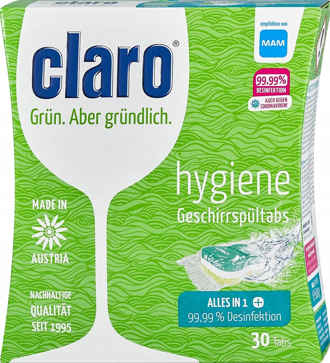 Dishwasher tablets Hygiene, Claro, 30 pcs.