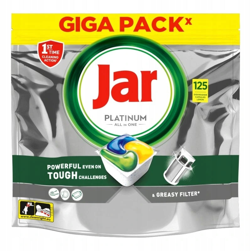 Dishwasher tablets Jar Platinum 125 pcs Lemon