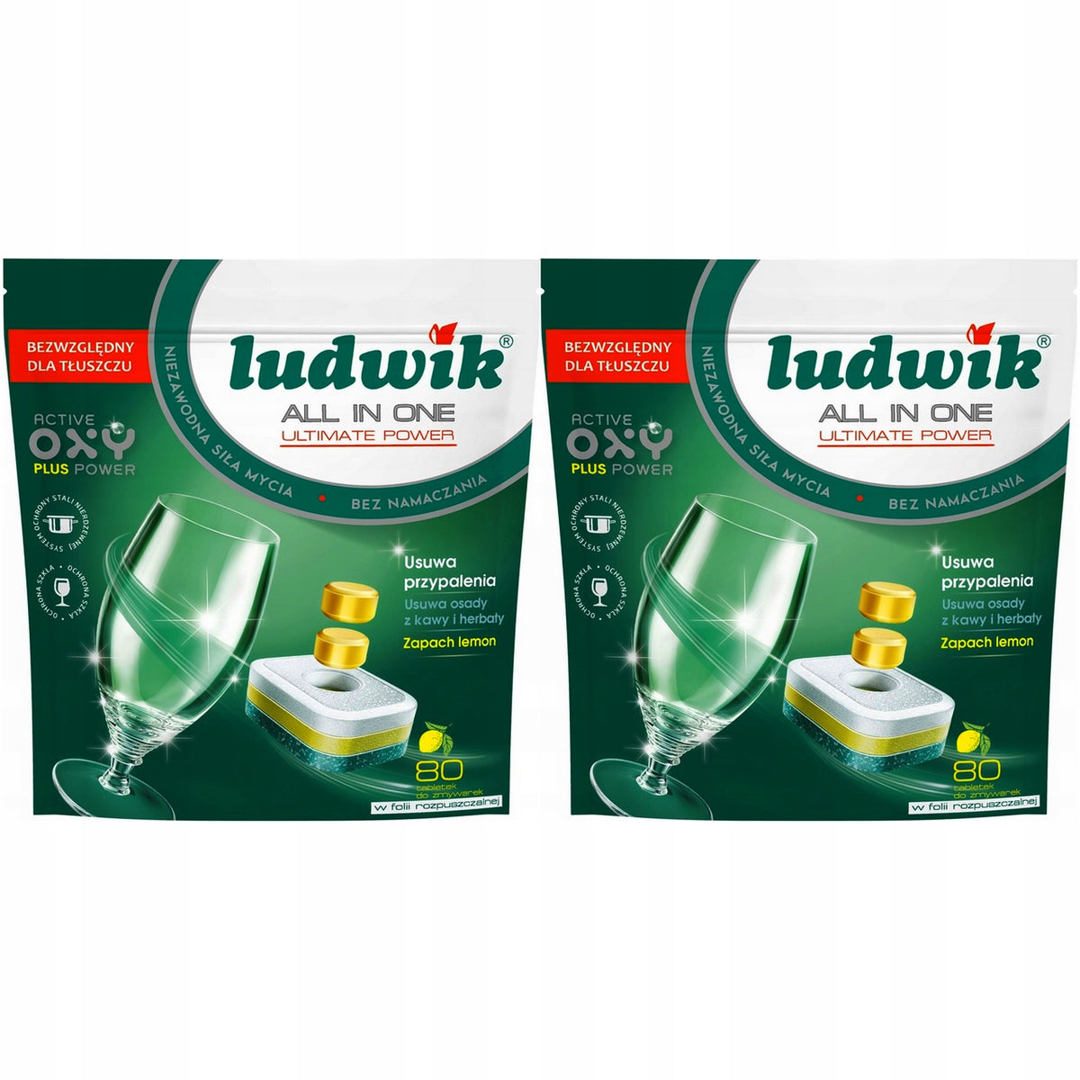 Dishwasher tablets LUDWIK All In One Oxy Plus Lemon 2x80 160 pcs.