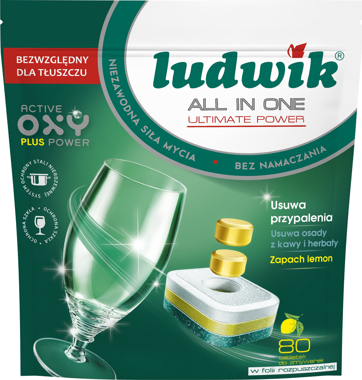 Dishwasher tablets LUDWIK All In One ULTIMATE POWER lemon - 80 pieces