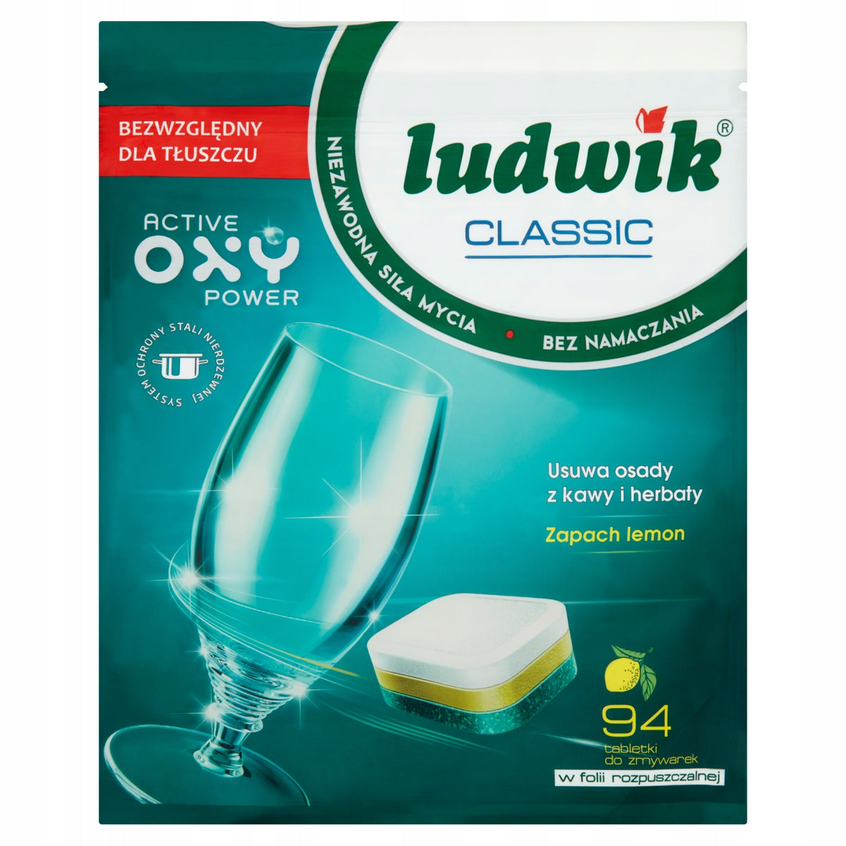 Dishwasher tablets LUDWIK Classic 94 pcs – strong and efficient Packaging status original