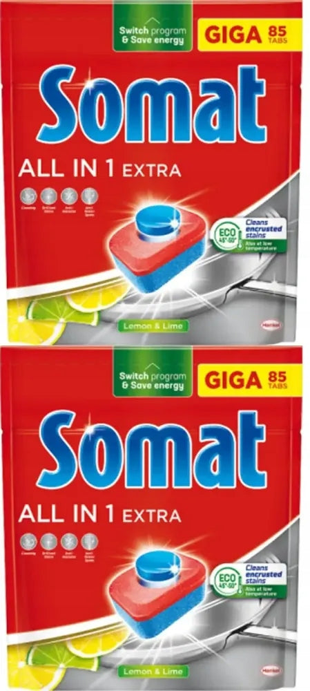 Dishwasher tablets SOMAT All-in-1 Extra 85 pcs. x2