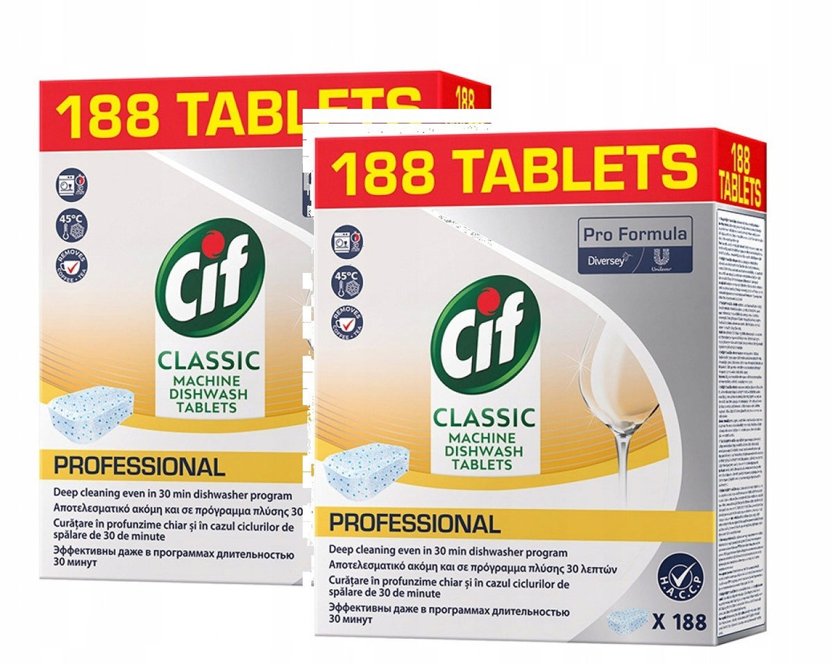 Dishwasher tablets classic (standard) CIF Diversey 188pcs