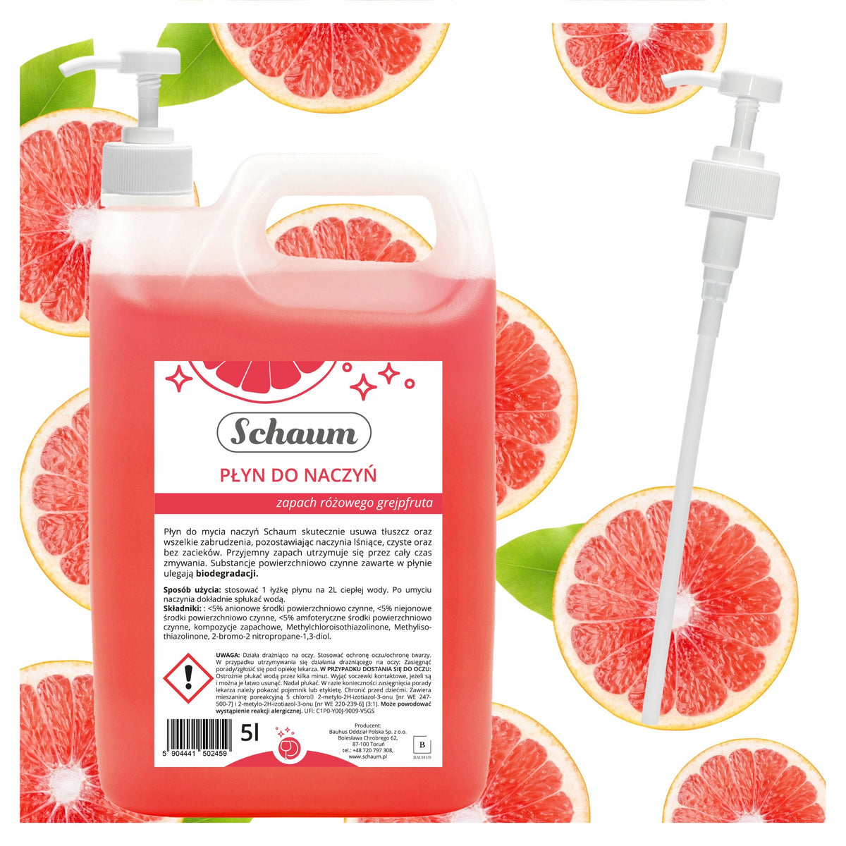 Dishwashing Liquid 5L Grapefruit Schaum EFFICIENT PUMP 38mm SET