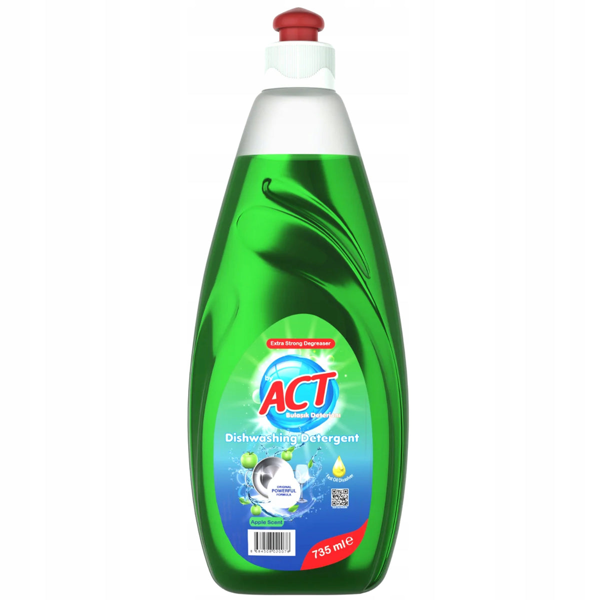 Dishwashing Liquid Degreasing ACT Apple 735 ml