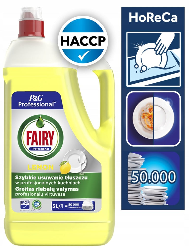 Dishwashing Liquid Fairy Professional Lemon Fresh Lemon Fragrance 5L Packaging status original