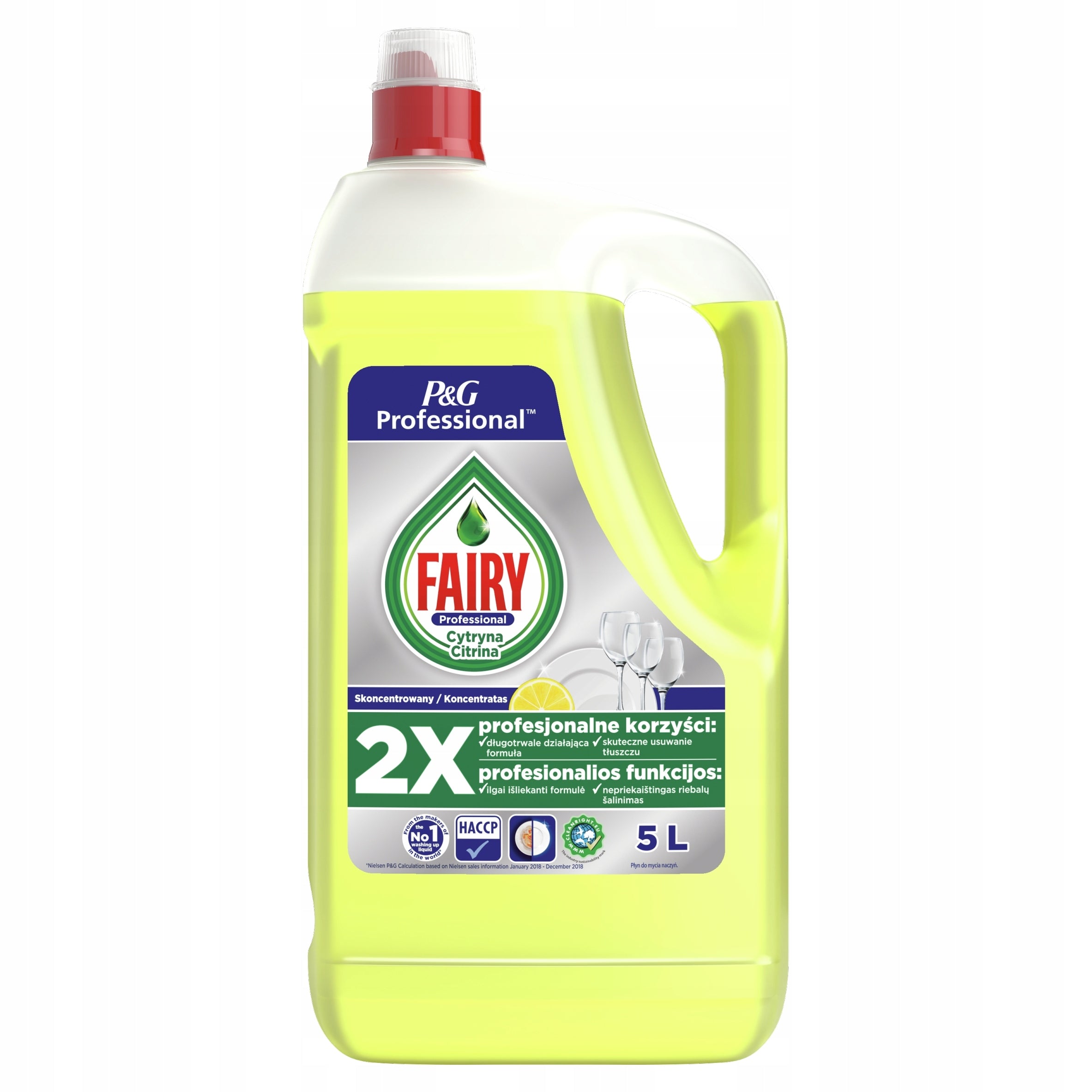 Dishwashing Liquid Fairy Professional Lemon Fresh Lemon Fragrance 5L