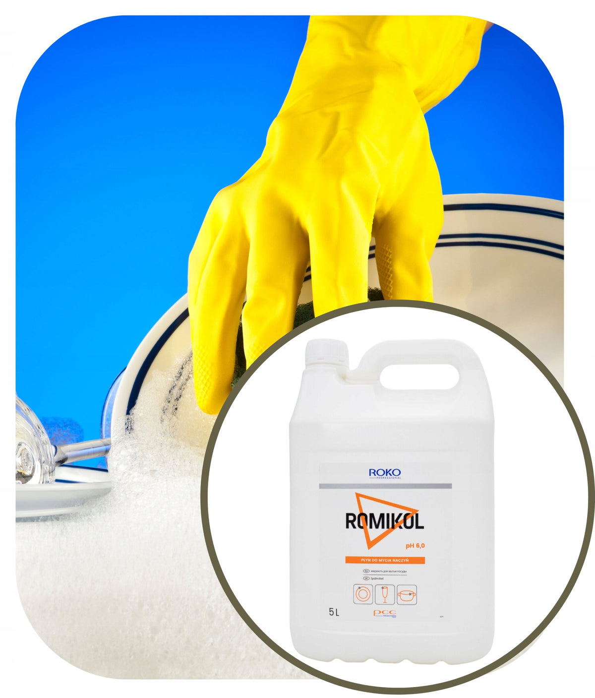 Dishwashing Liquid Roko Effectively Removes Lemon Fat Efficient 5L - with Brand Roko