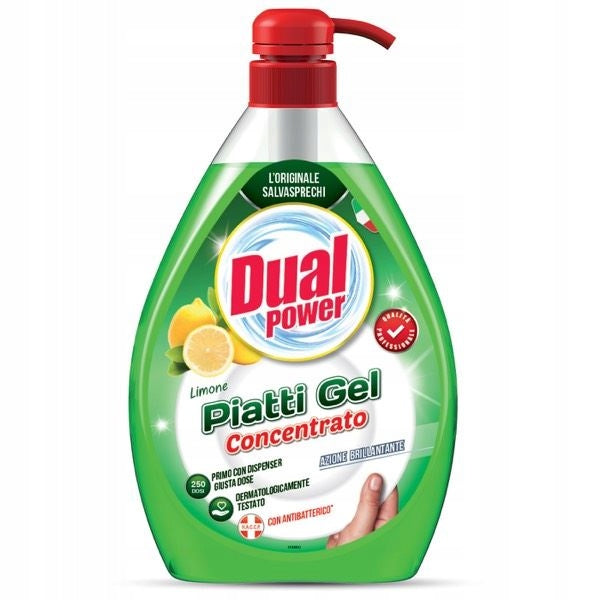 Dishwashing liquid Dual Power lemon 1 l Packaging status original