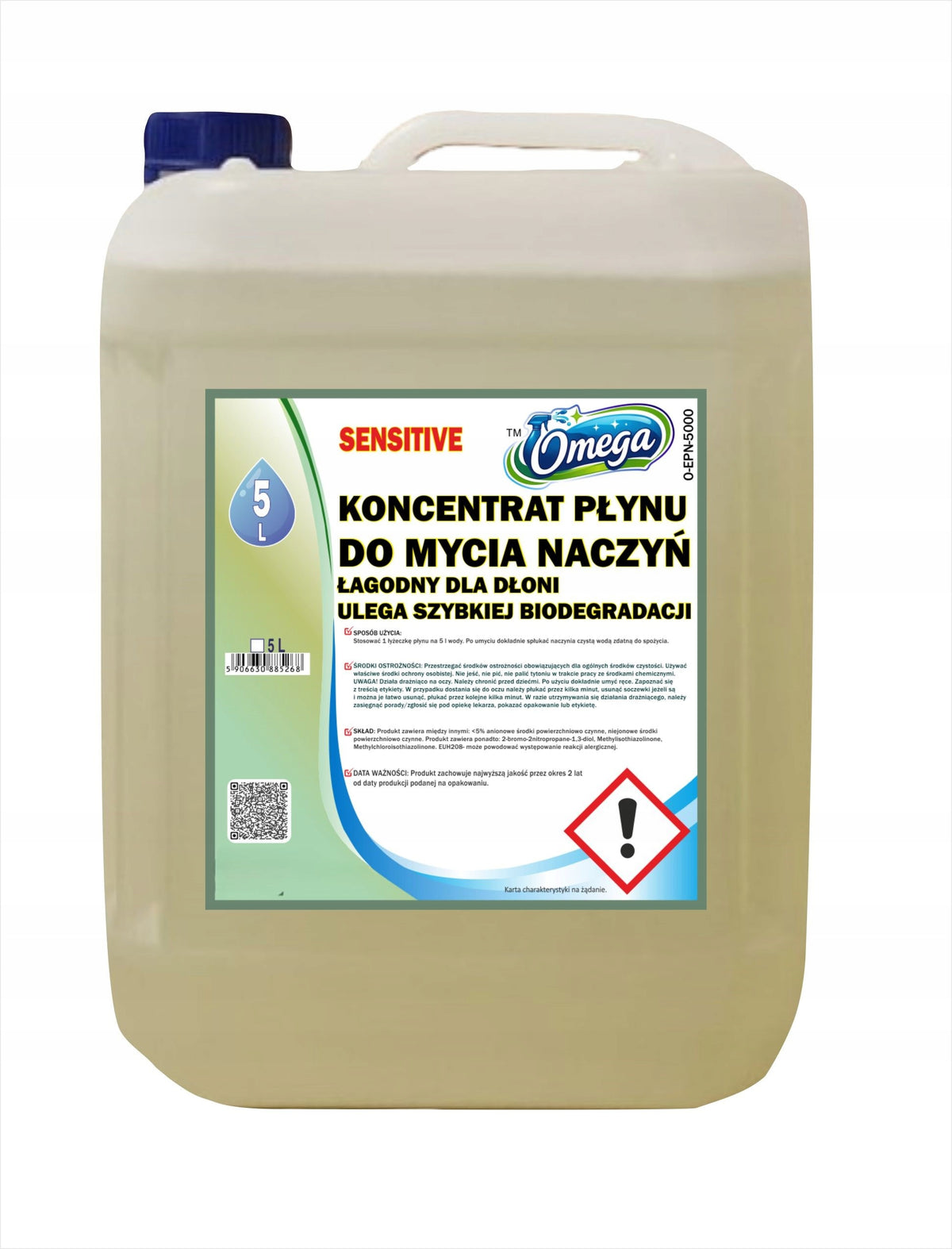Dishwashing liquid SENSITIVE CONCENTRATE 5L OMEGA