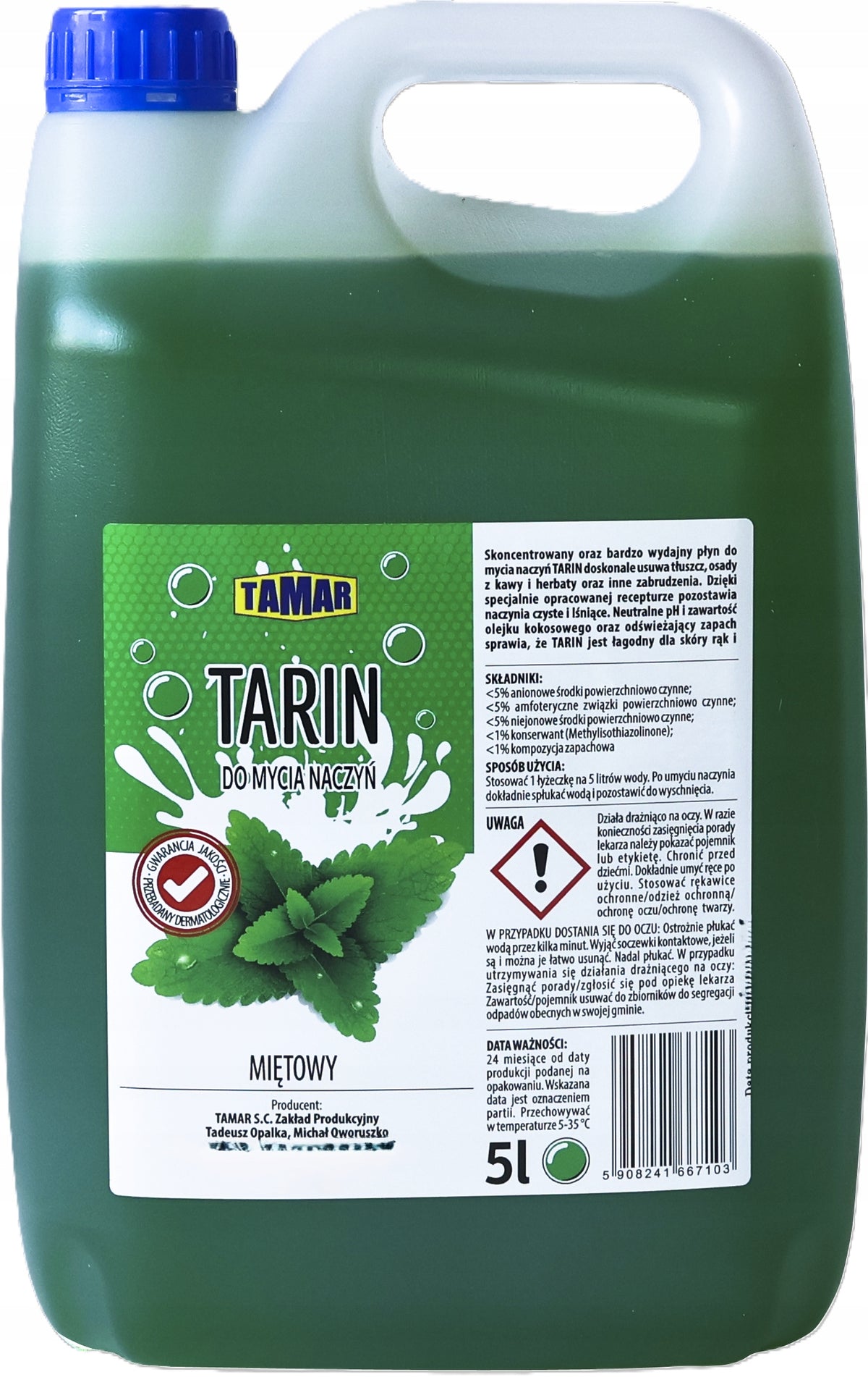 Dishwashing liquid TARIN 5L Mint
