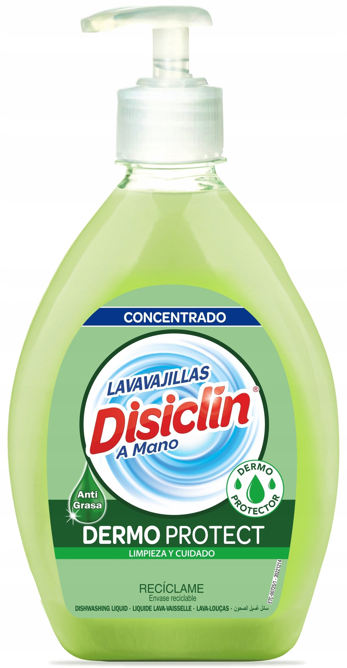 Dishwashing liquid with pump DISICLIN DERMO PROTECT 600ml