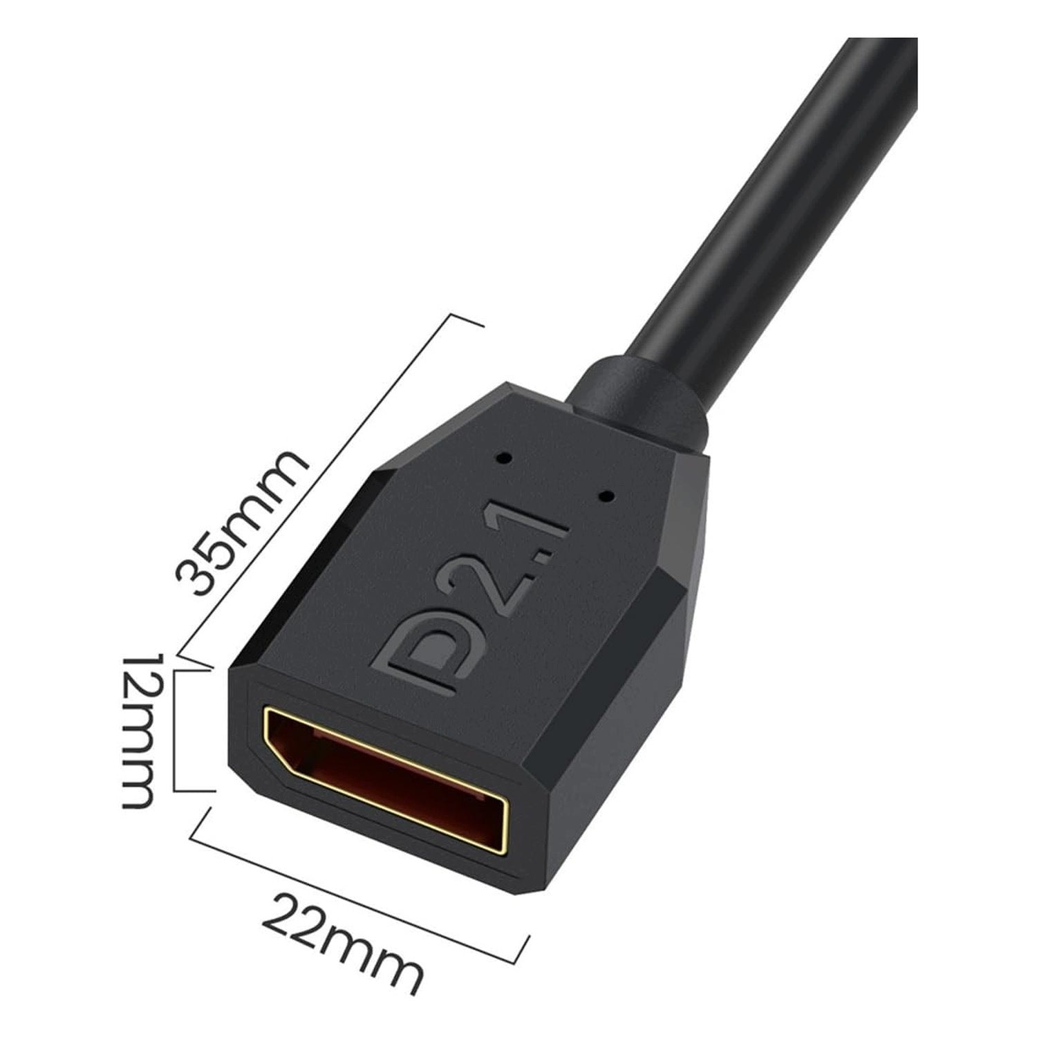 Displayport 16K Cable - 90 Degree - 15 cm - Fast Transfer Model Displayport Kabel 16K Ondersteuning - 90 Graden Ho
