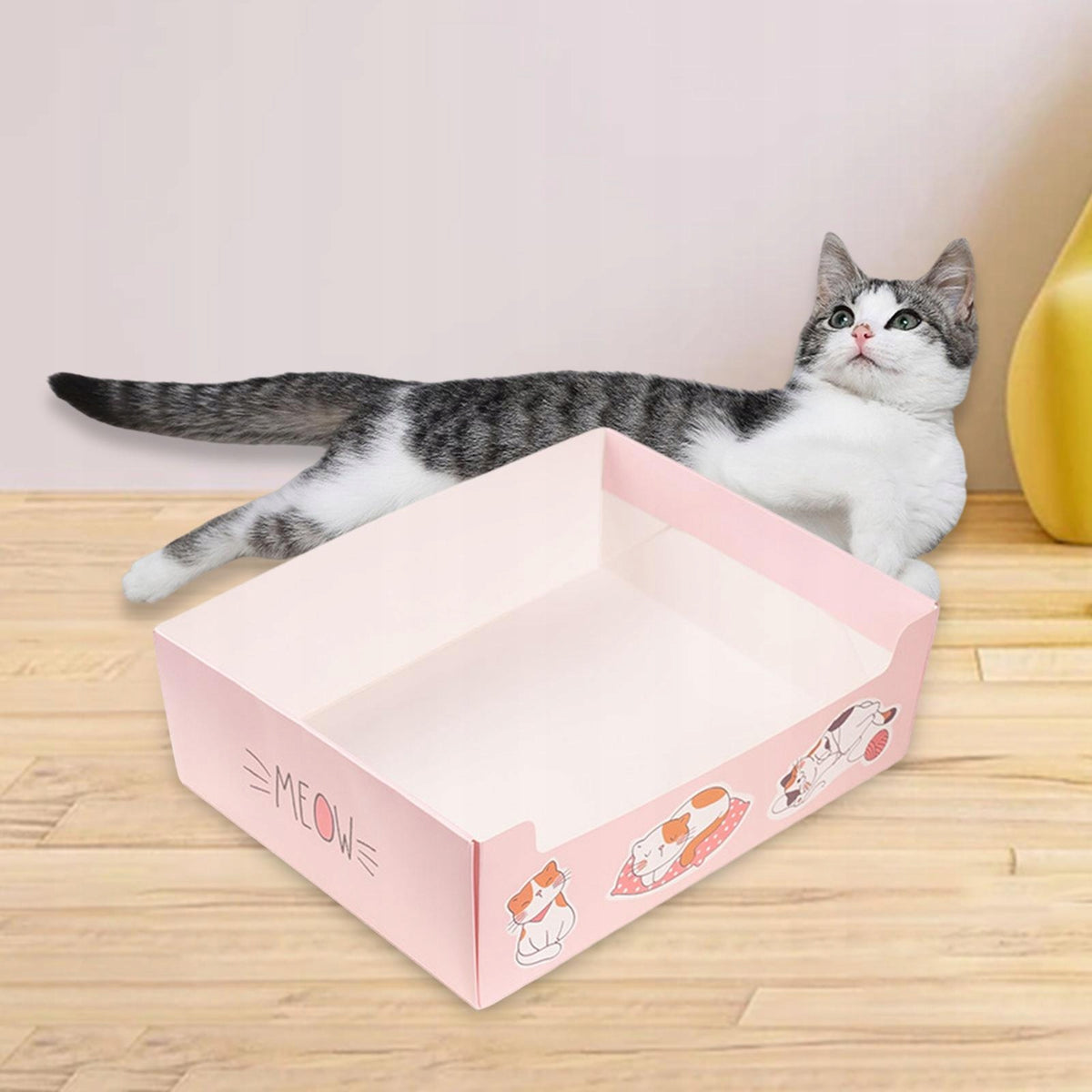 Disposable Cat Litter Box High Sided Pet Sand Box Pet Litter Tray Open Top