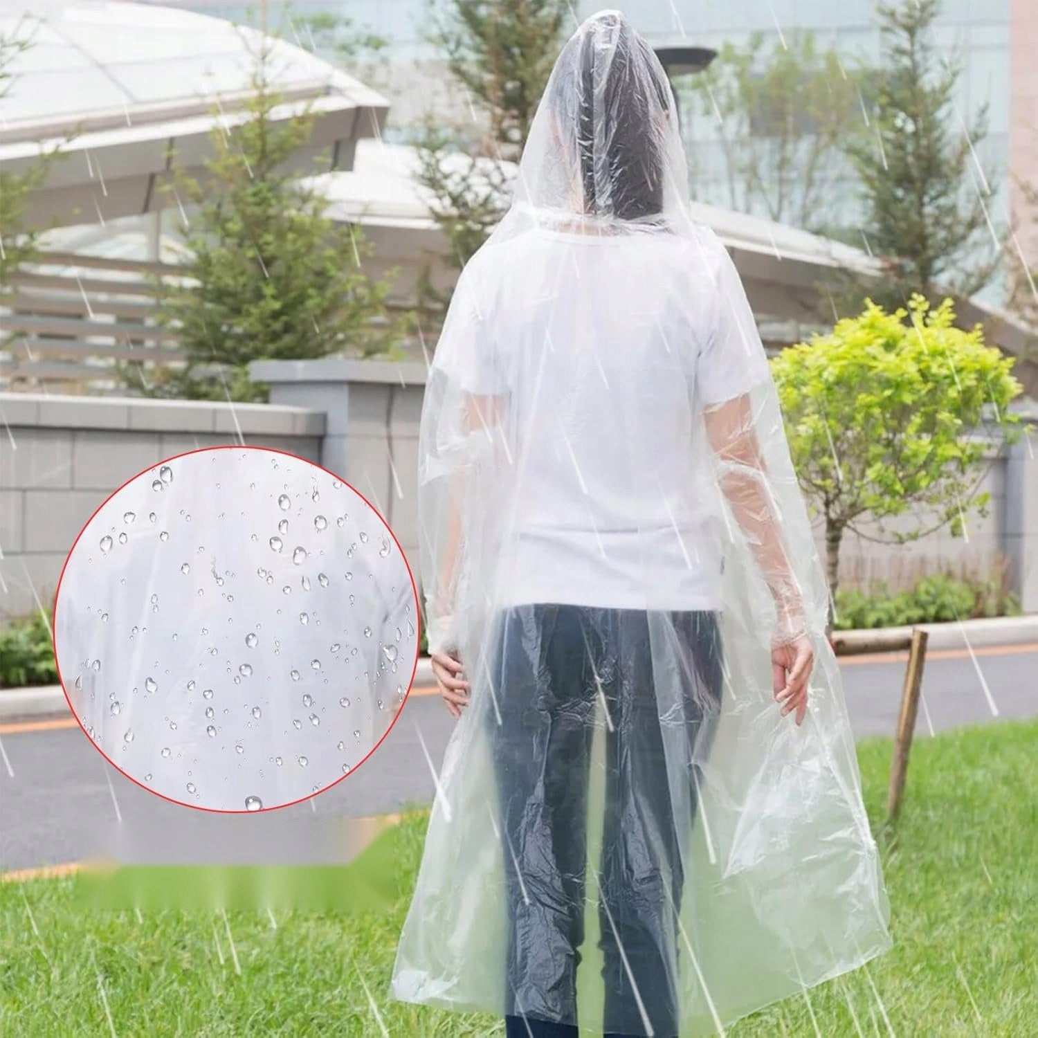 Disposable Poncho 10pcs Clear Lightweight Waterproof Universal Unfolded width 1 cm