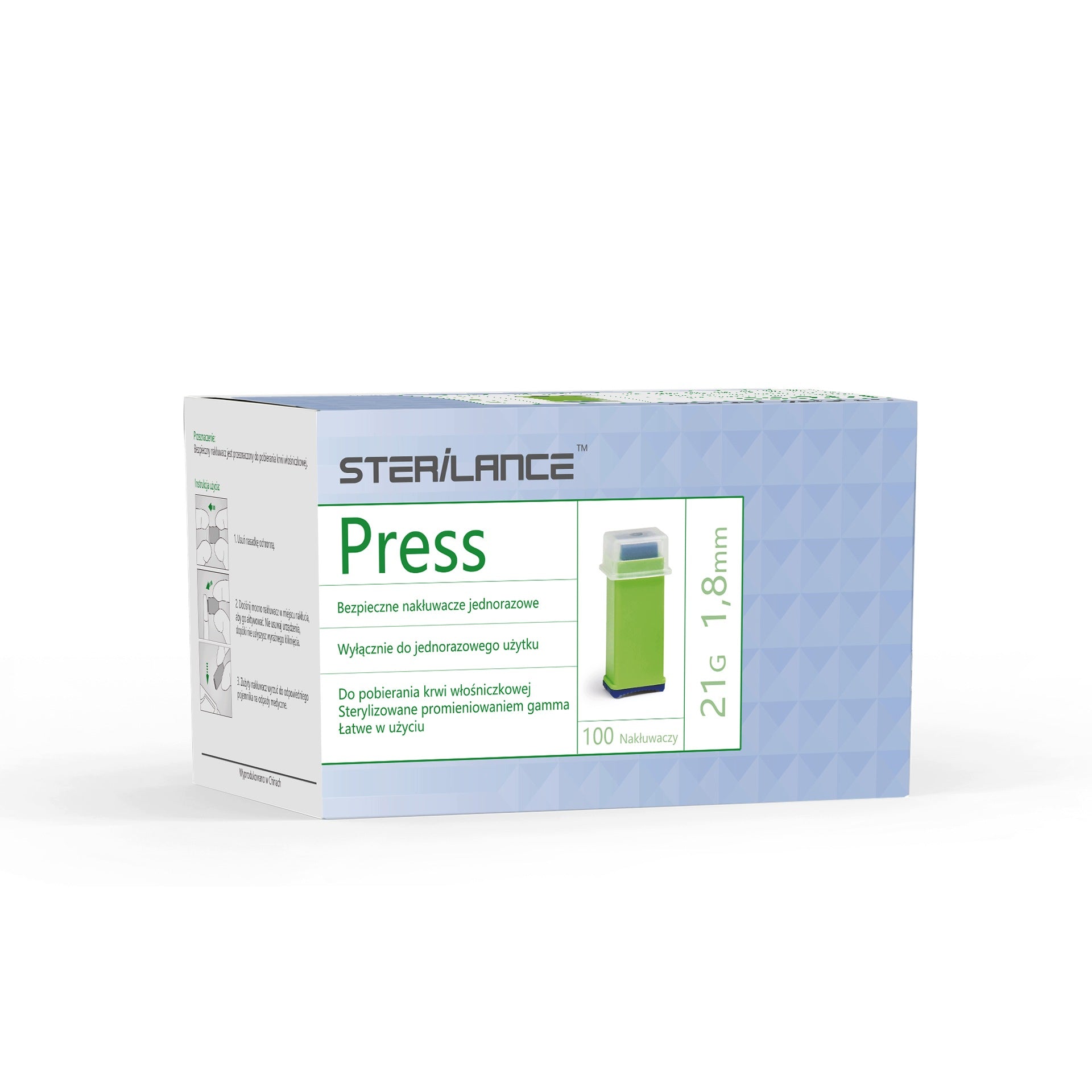 Disposable Safe Puncturers SteriLance Press 1,8 mm, 100 pcs.