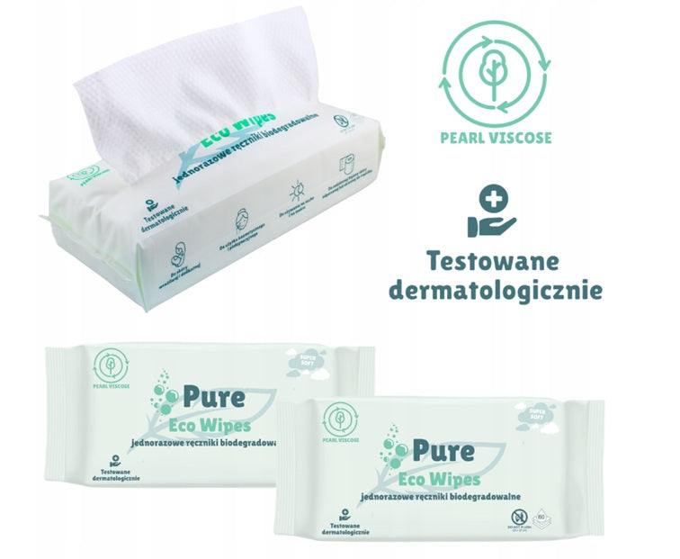 Disposable towels ECO WIPES for newborns Pure 3x60pcs 20x23cm BIO