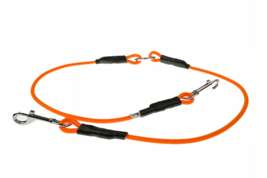 Distributor with cable Biothane 6mm 2x60 cm orange