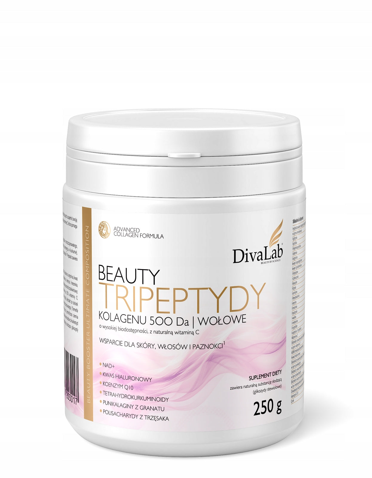 DivaLab Beauty Collagen tripeptides hydrolyzed beef. 500 Da +NAD+ Q10 250g