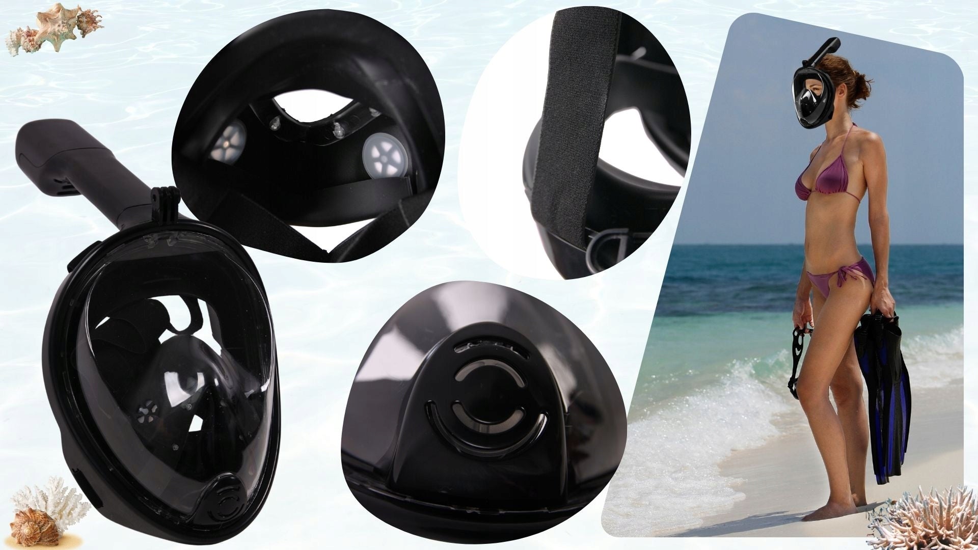 Diving Mask Folding Full Face L/XL FULL FACE Swimming Pool for WATER Manufacturer code Maska do Nurkowania Pełnotwarzowa L / XL