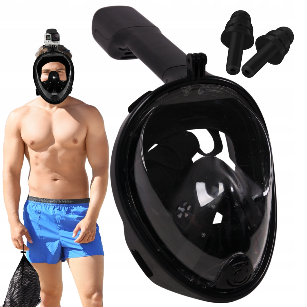 Diving Mask Folding Full Face L/XL FULL FACE Swimming Pool for WATER