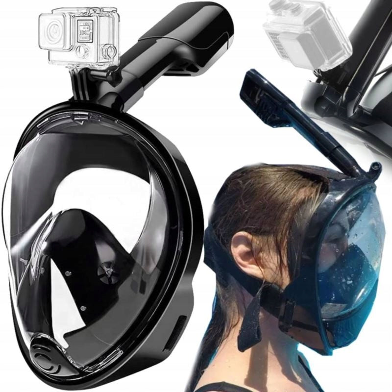 Diving Mask Folding Full Face S/M FULL FACE Swimming Pool for WATER Color black