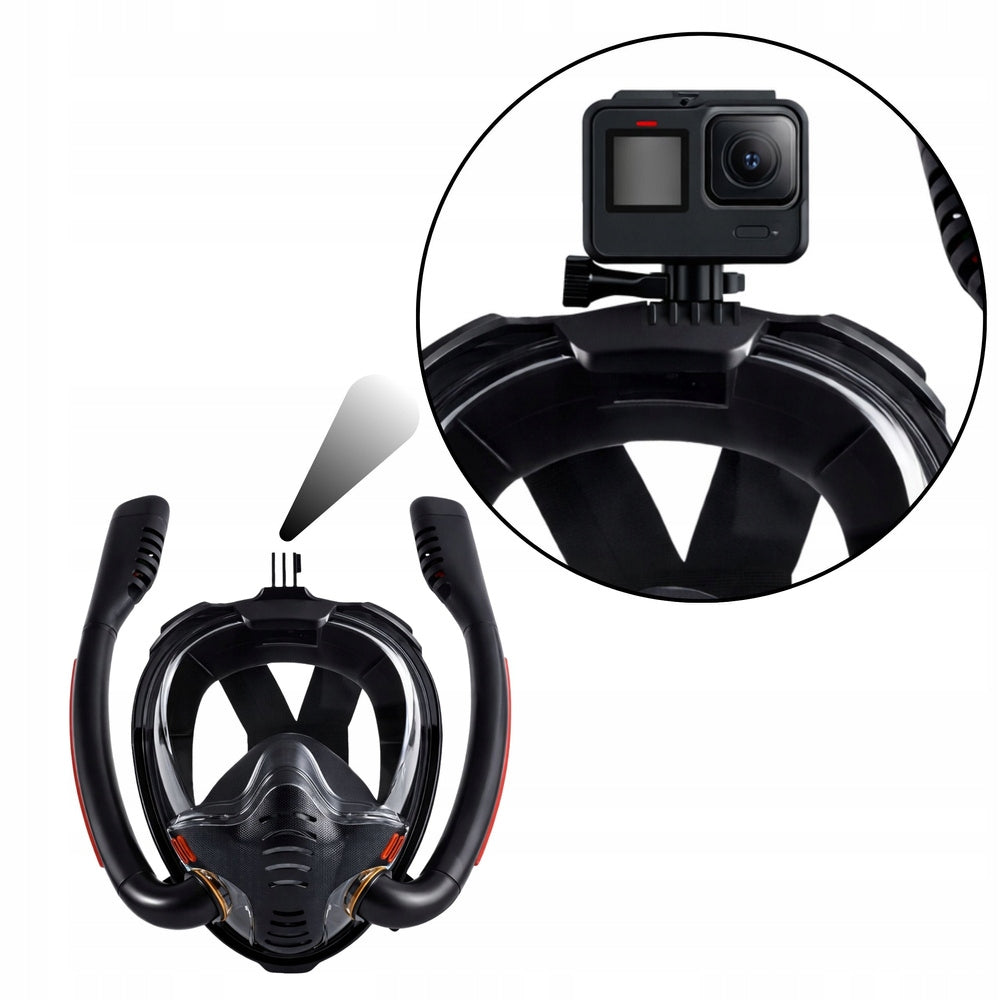 Diving Mask Full Face AntiFog DryTop Black L/XL Color black