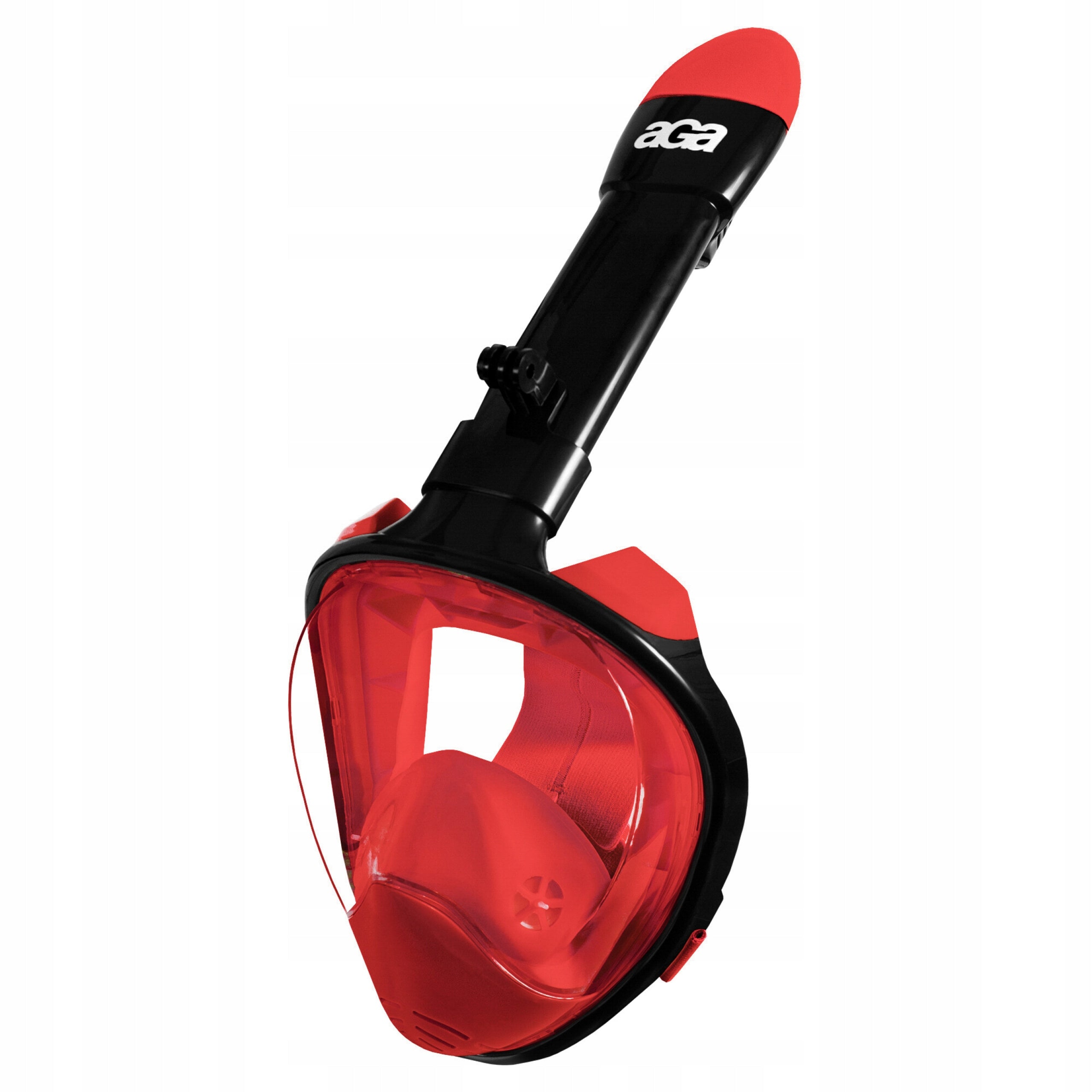 Diving Mask Full Face Diving S/M with Tube GoPro Red Holder Brand Aga