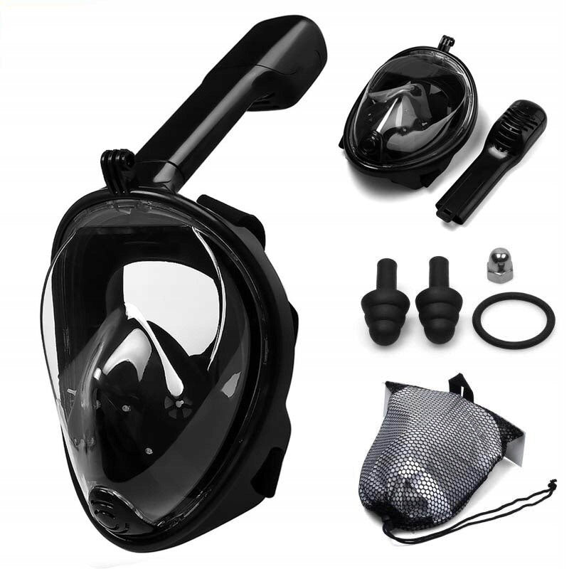 Diving Mask SNORKELING Swimming Full Face L/XL 180°Visibility Kind full face with tube