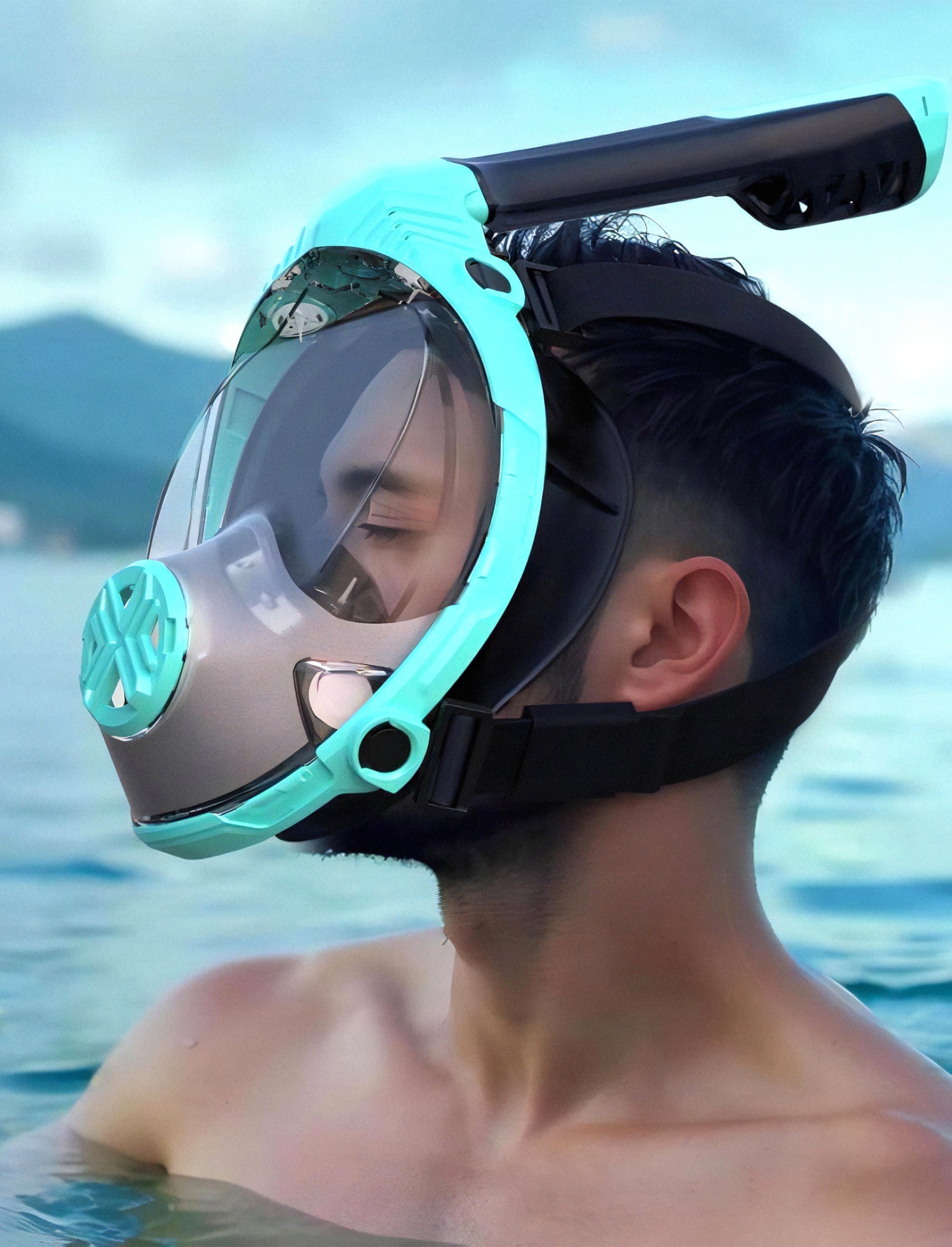 Diving Mask Snorkeling Full Face DRYTOP ANTIFOG S/M Systems Kind full face with tube