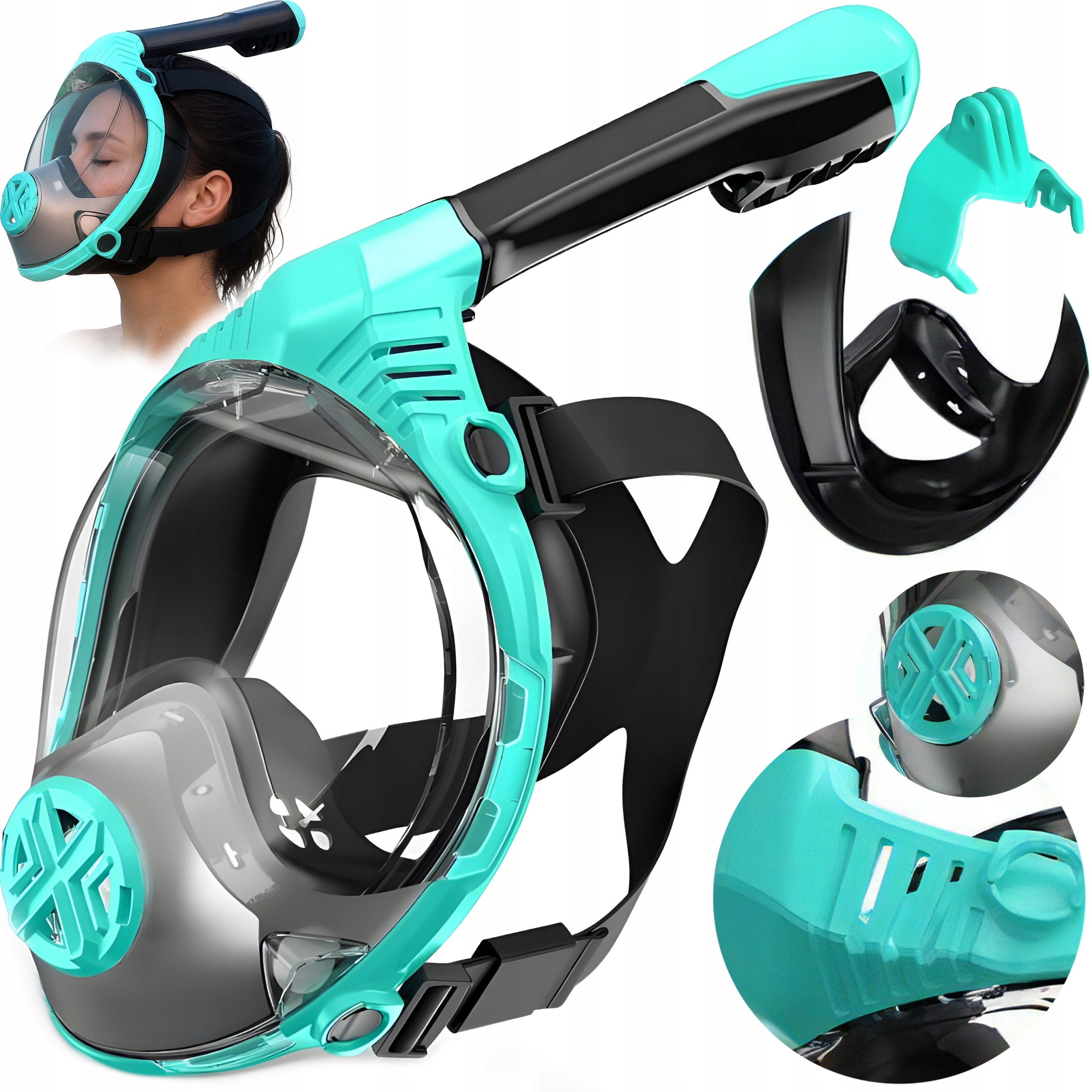 Diving Mask Snorkeling Full Face DRYTOP ANTIFOG S/M Systems