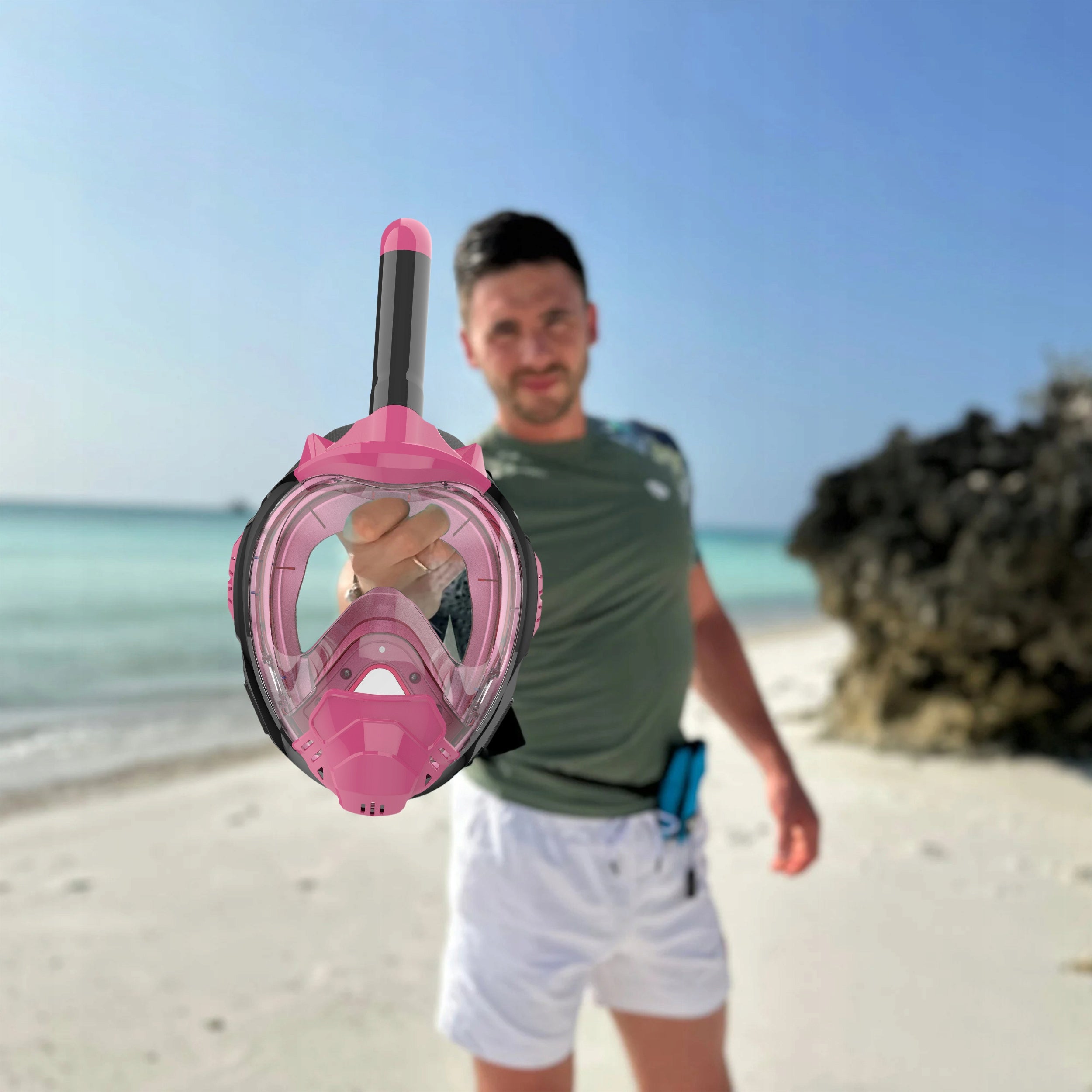Diving Mask Snorkeling Full Face TOP QUALITY AntiFog S/M Kind full face with tube