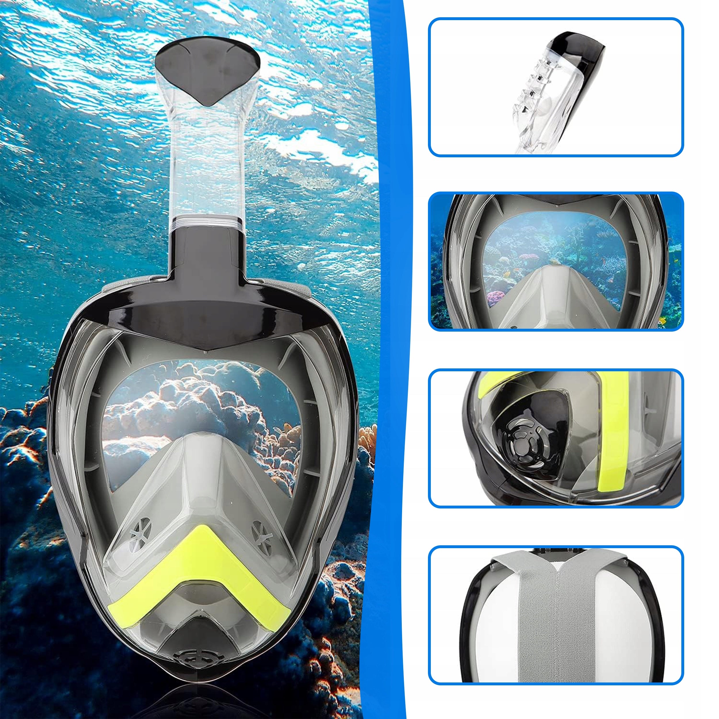 Diving Mask Snorkeling L/XL Swimming Full Face HIGH QUALITY Brand Renew Force