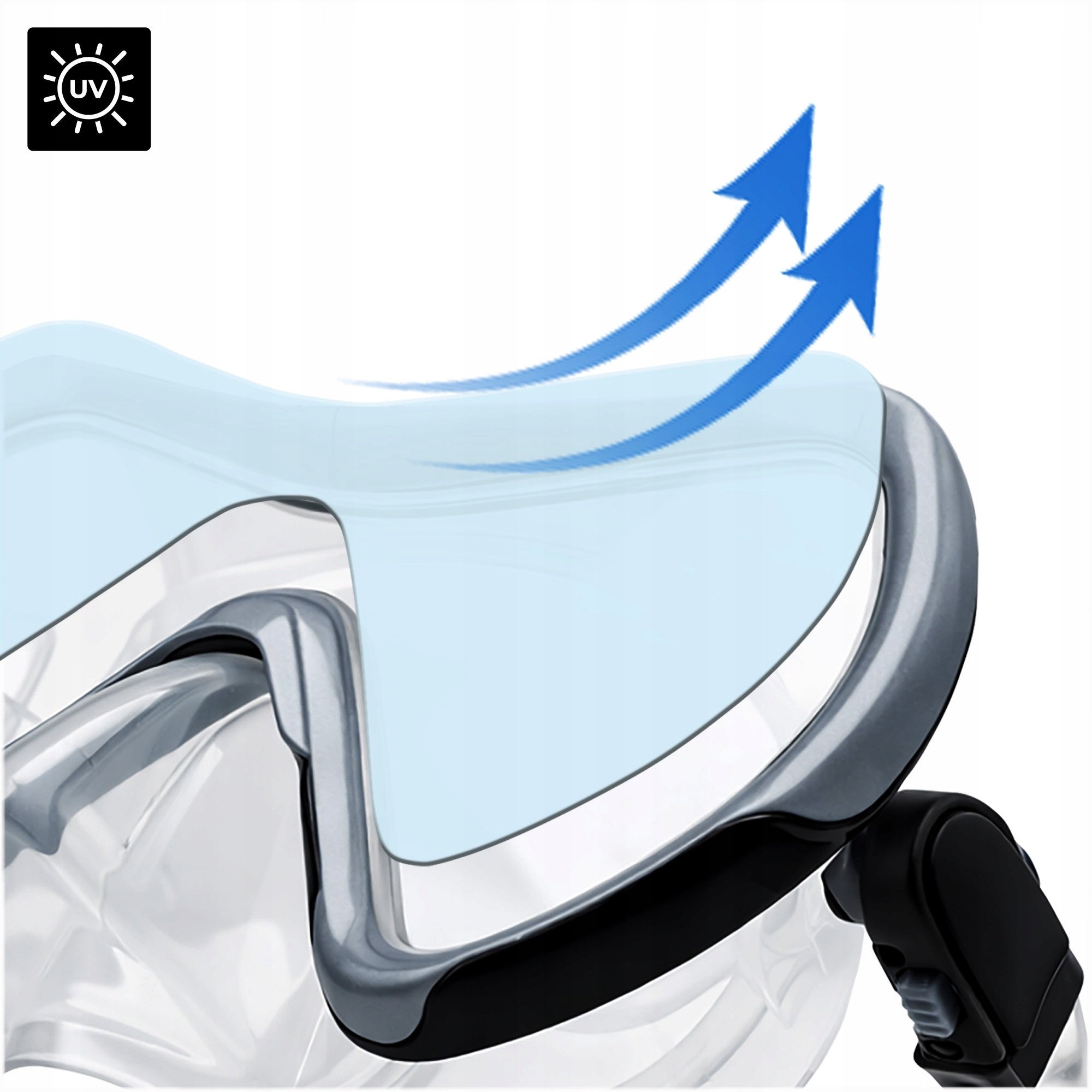 Diving Mask with Tube Snorkeling Glasses Pipe Set Grey Brand no brand