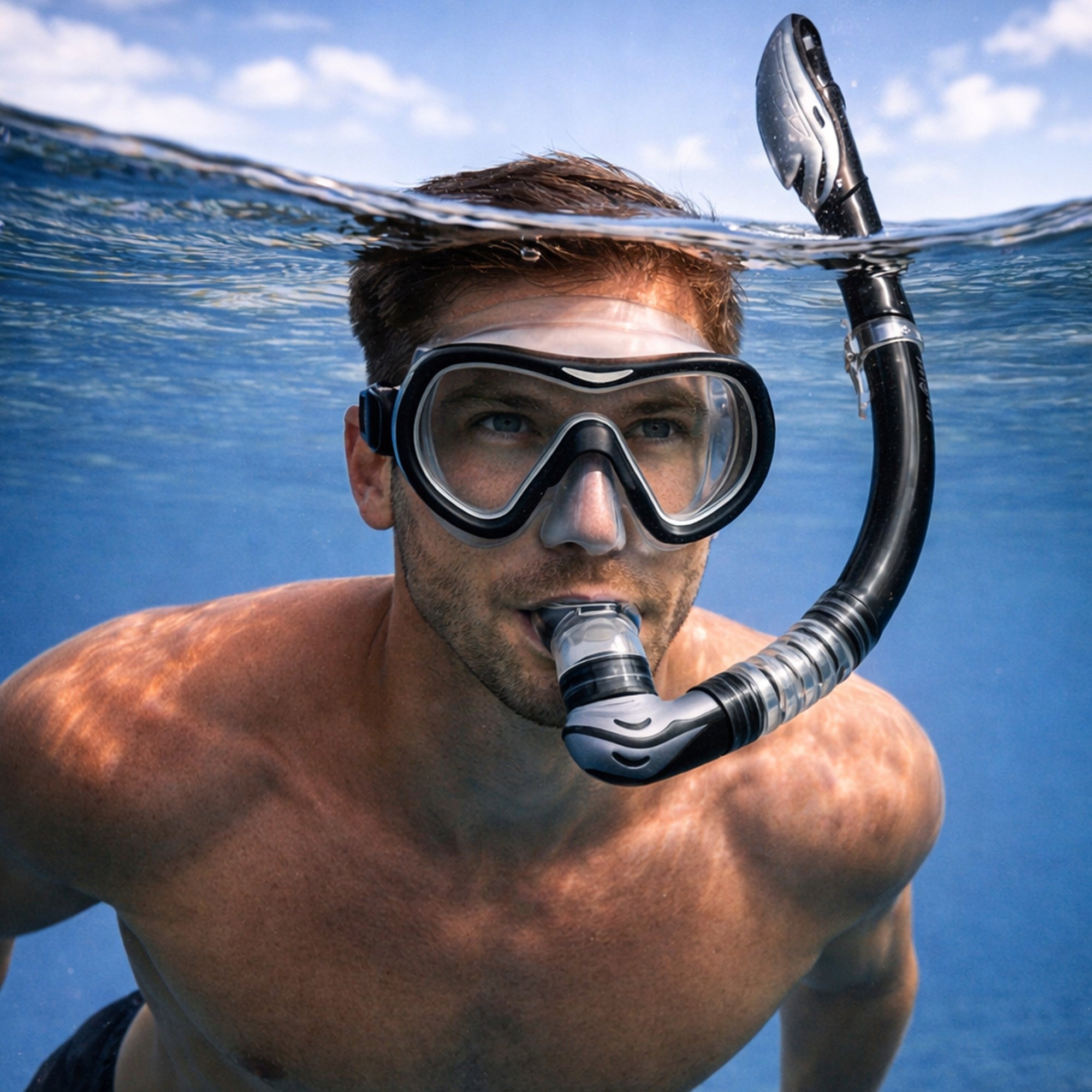 Diving Mask with Tube Snorkeling Glasses Pipe Set Grey Gender not applicable